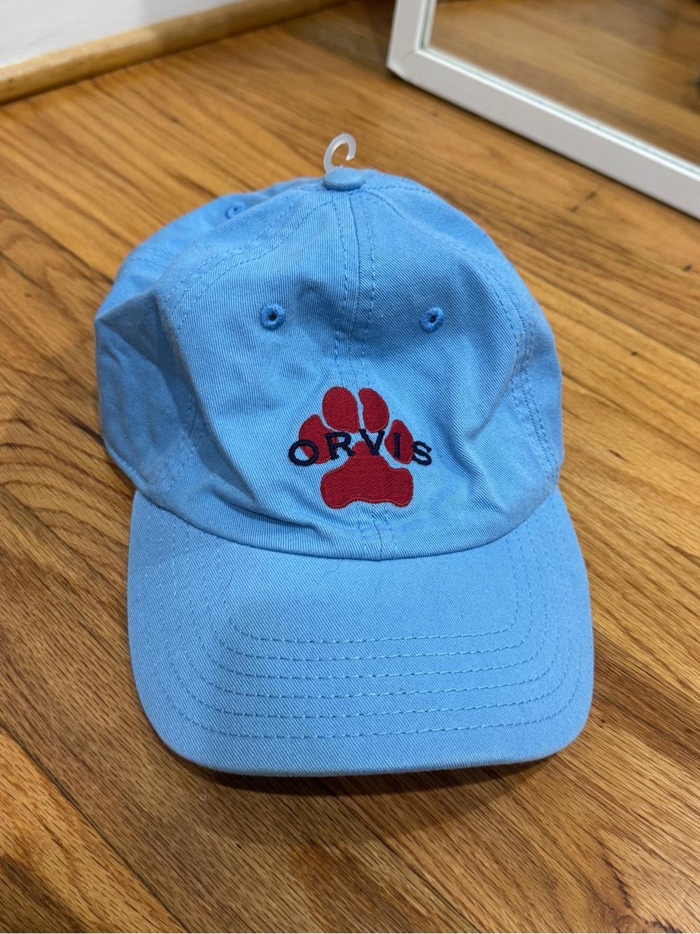 Orvis Light Blue Cap with Red Paw Logo
